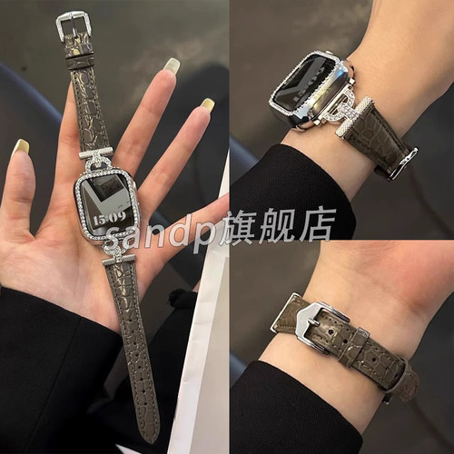 sanD-P华为fit3/2真皮圆鳄纹表带