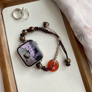 小众女腕带小米watch3青春版 适用红米watch5表带新中式 1代个性 串珠五彩绳9pro表链 平安玉编织绳小米Redmi3