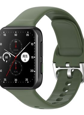 适用OPPOwatch2手表硅胶表带watch2智能手表OPPO2一体式硅胶腕带运动防水防汗表带替换42/46mm官方同款腕带