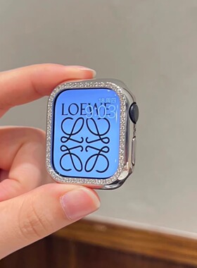 适用苹果iwatchS10手表保护壳镶钻iwatch9/8/7/6/5/4代se闪钻壳AppleWatch10带钻保护壳46mm半包壳41mm/45mm