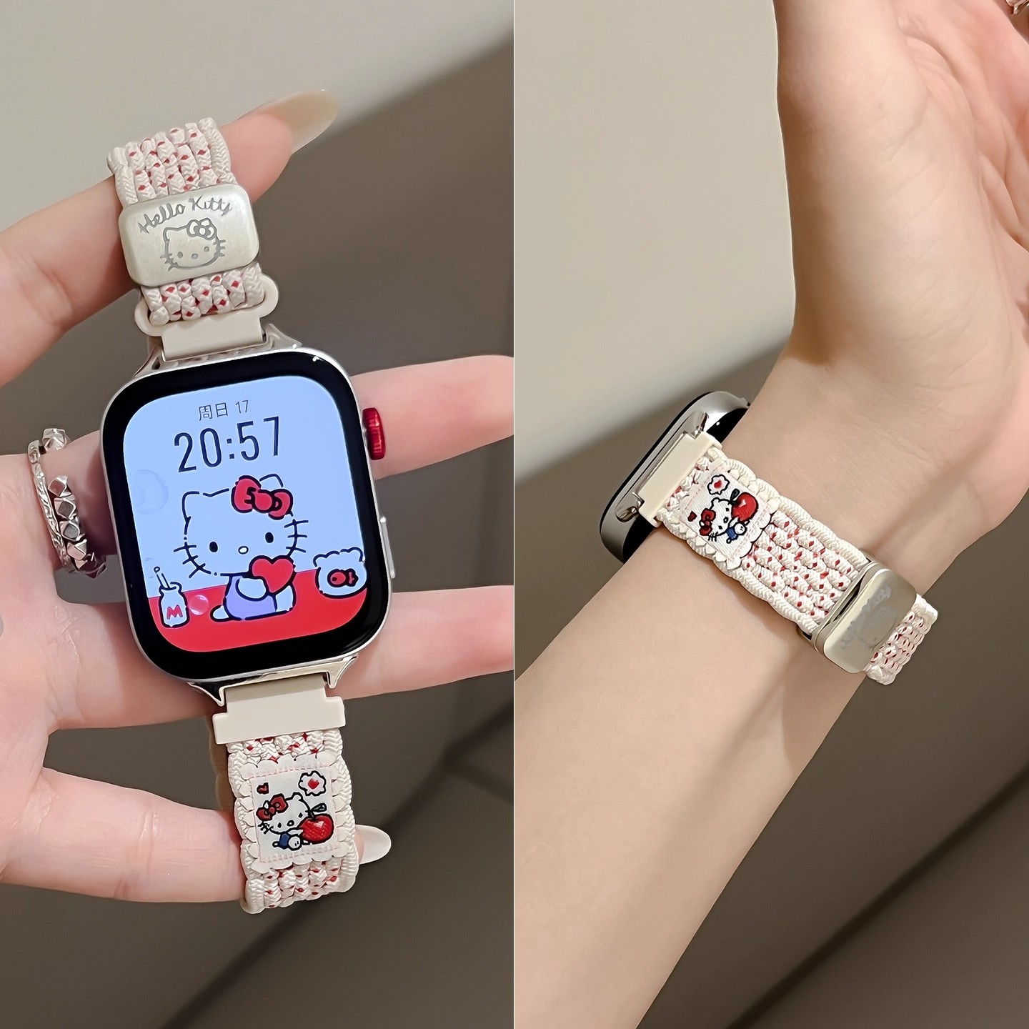 sanD-P华为Fit4秋冬kt猫编织腕带