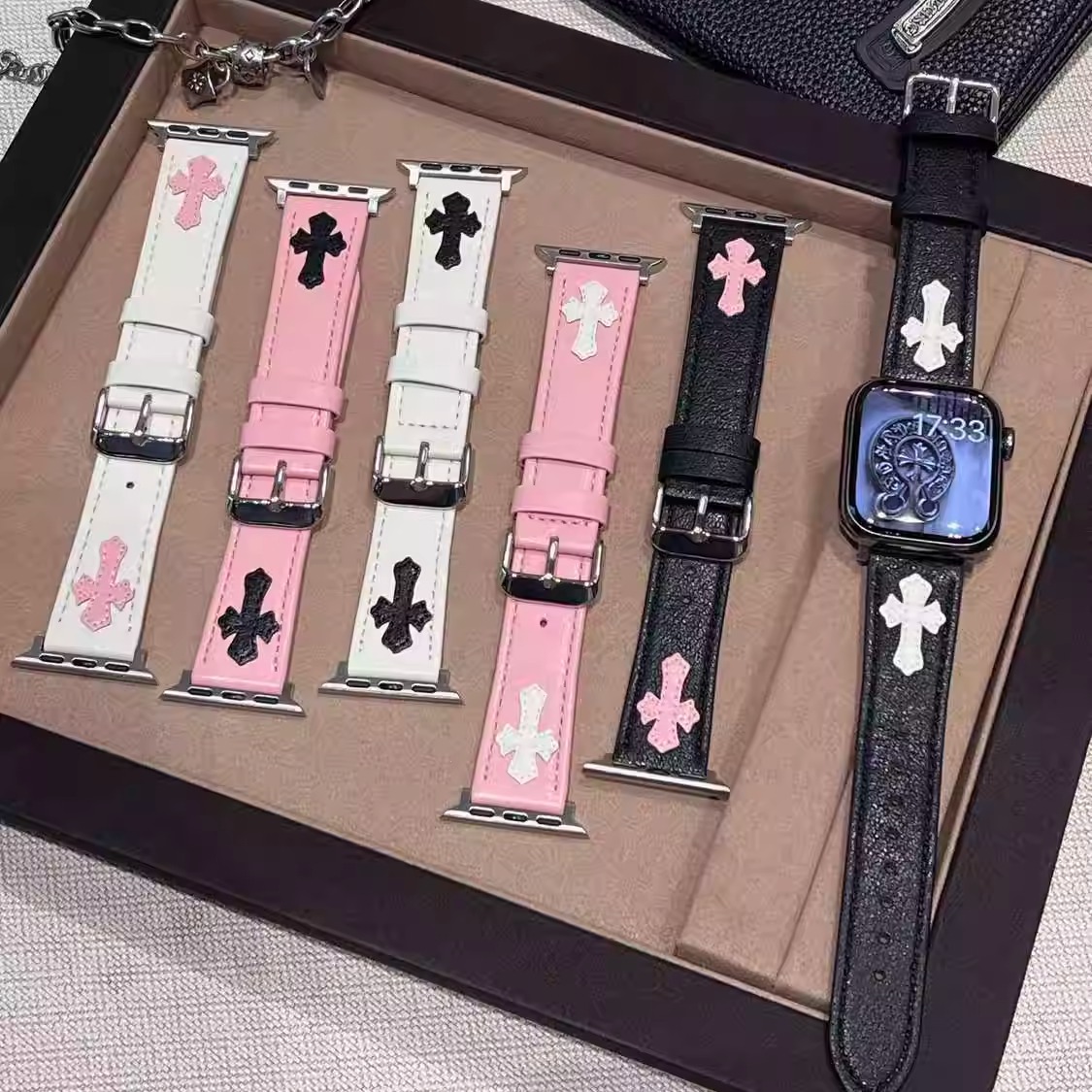 sanD-P小米9Pro克罗刺绣真皮腕带