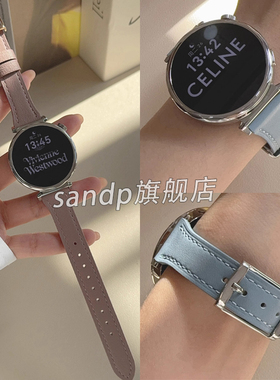 适用华为gt5表带新款GT5Pro荔枝纹秋冬真皮方扣腕带watch4/3Pro小蛮腰gt4/gt3真牛皮18mm高级感41mm表带46mm