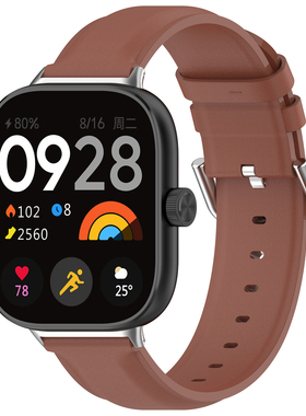 适用红米watch5Lite表带新款小米Redmi4圆尾皮质表带红米watch3代青春版表带Miwatch Lite运动真皮材质腕带