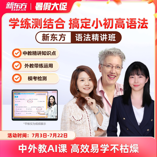 【新东方旗舰店】新东方小初高语法精讲视频讲义课件小学初高中英语语法专项训练习中外教精讲语法知识考点巧学语法宝典教材