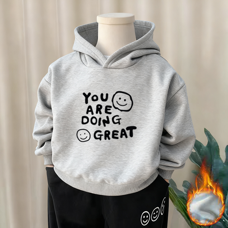 纯棉男童加绒加厚连帽卫衣2025秋冬新款中小儿童宝宝卡通帅气上衣