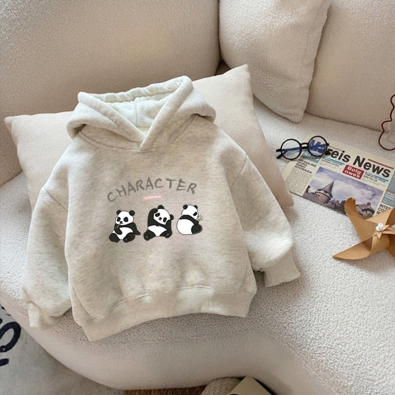 纯棉男童加绒加厚连帽卫衣2025秋冬新款中小儿童宝宝卡通帅气上衣