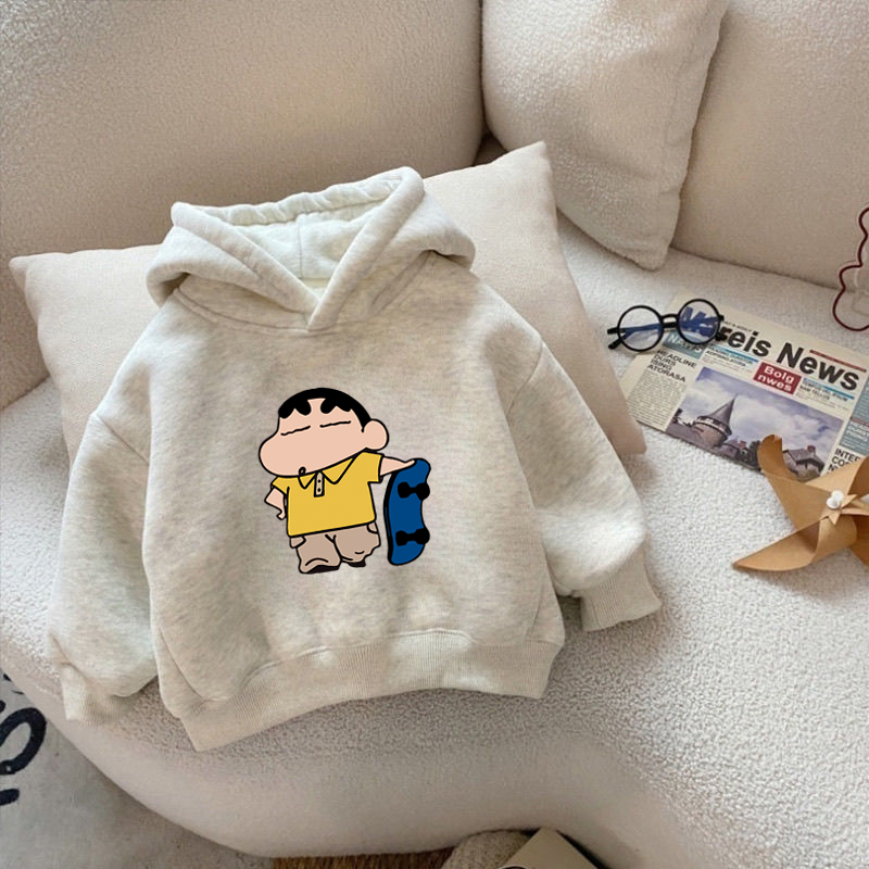 100%纯棉男童加绒加厚连帽卫衣秋冬新款小孩儿童宝宝韩版百搭上衣