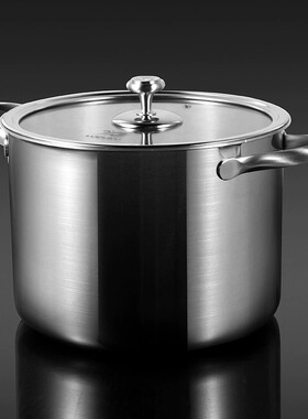 lucuku路卡酷304不锈钢汤锅一体成型家用电磁炉通用炖煲汤锅24cm
