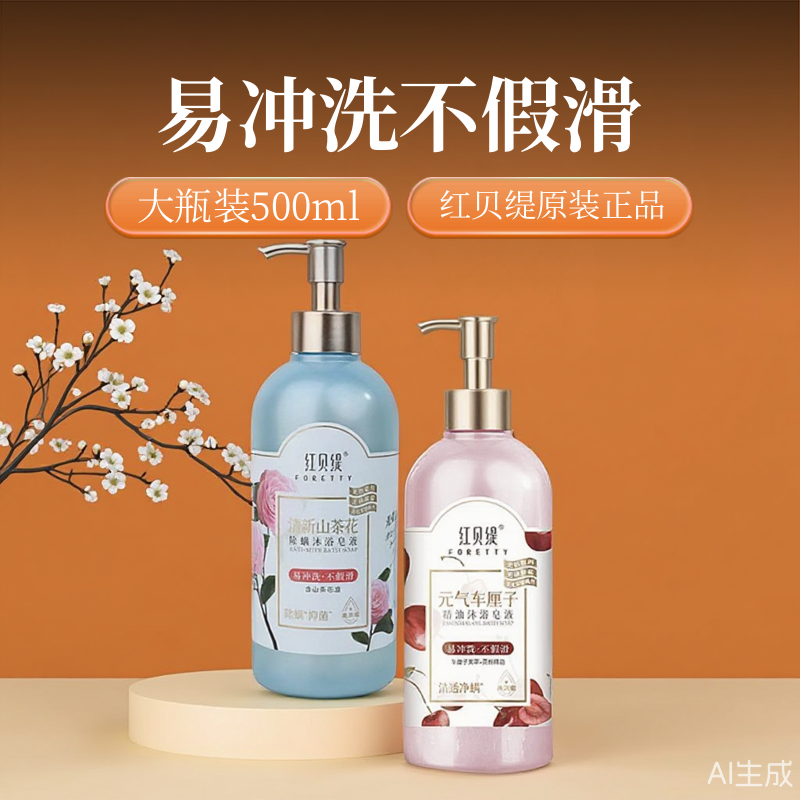 红贝缇精油沐浴皂液持久留香洗澡沐浴液除螨润肤保湿不假滑沐浴乳
