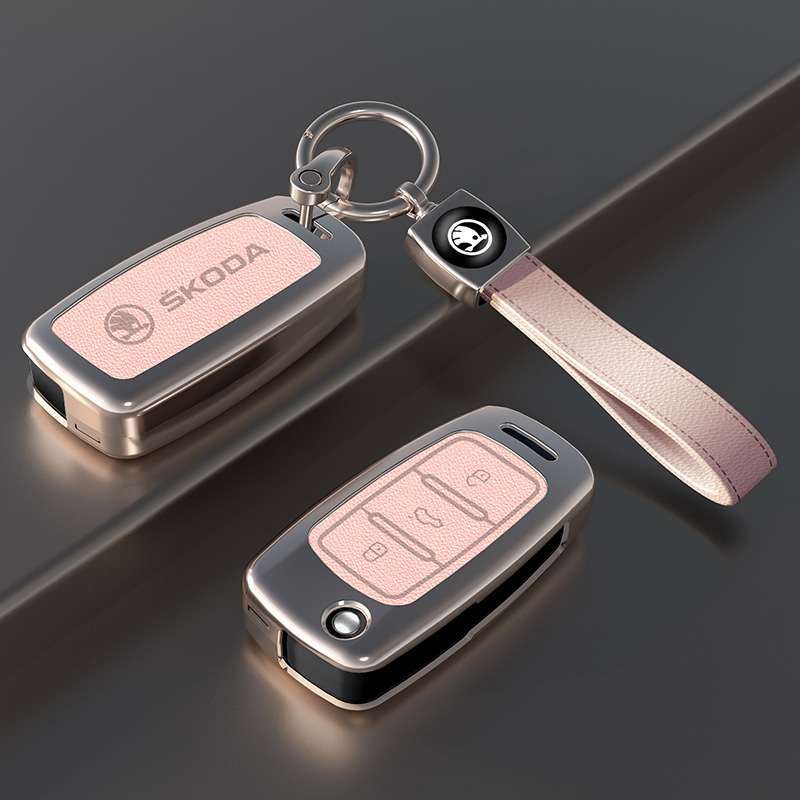 斯柯达系列钥匙套带标金属壳