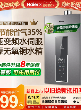 海尔燃气热水器天然气款水伺服13升16L家用洗一级节能智能恒温PD3