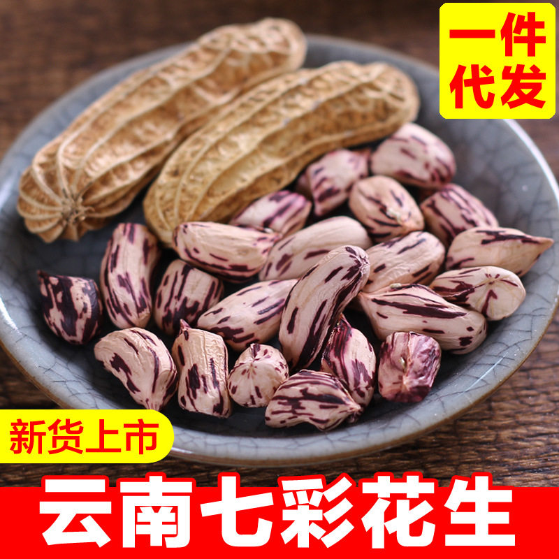 2026年新货云南七彩花生农家自产五彩带壳晒干原味生花生1kg批发