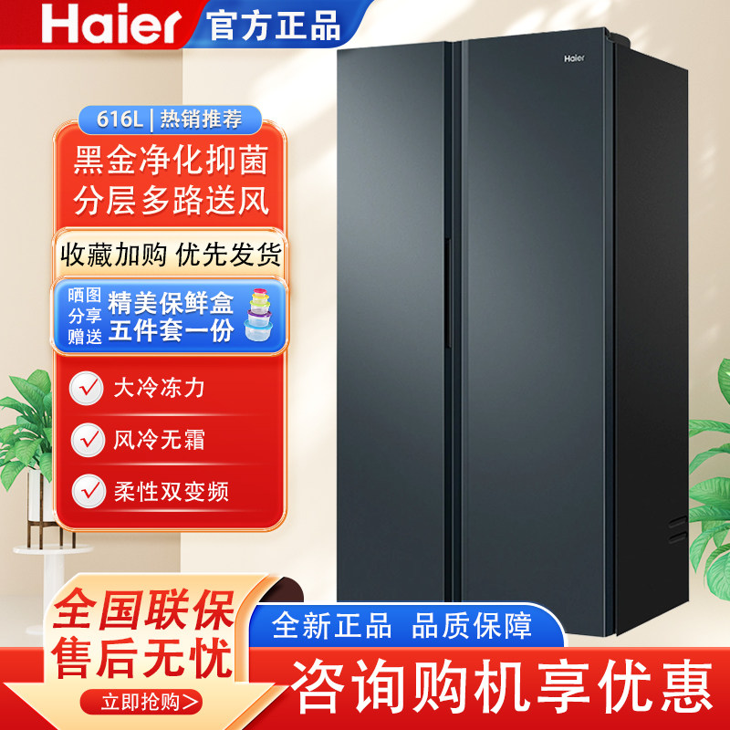 Haier/海尔 BCD-616WGHSSEDC9一级变频风冷无霜家用对开冰箱