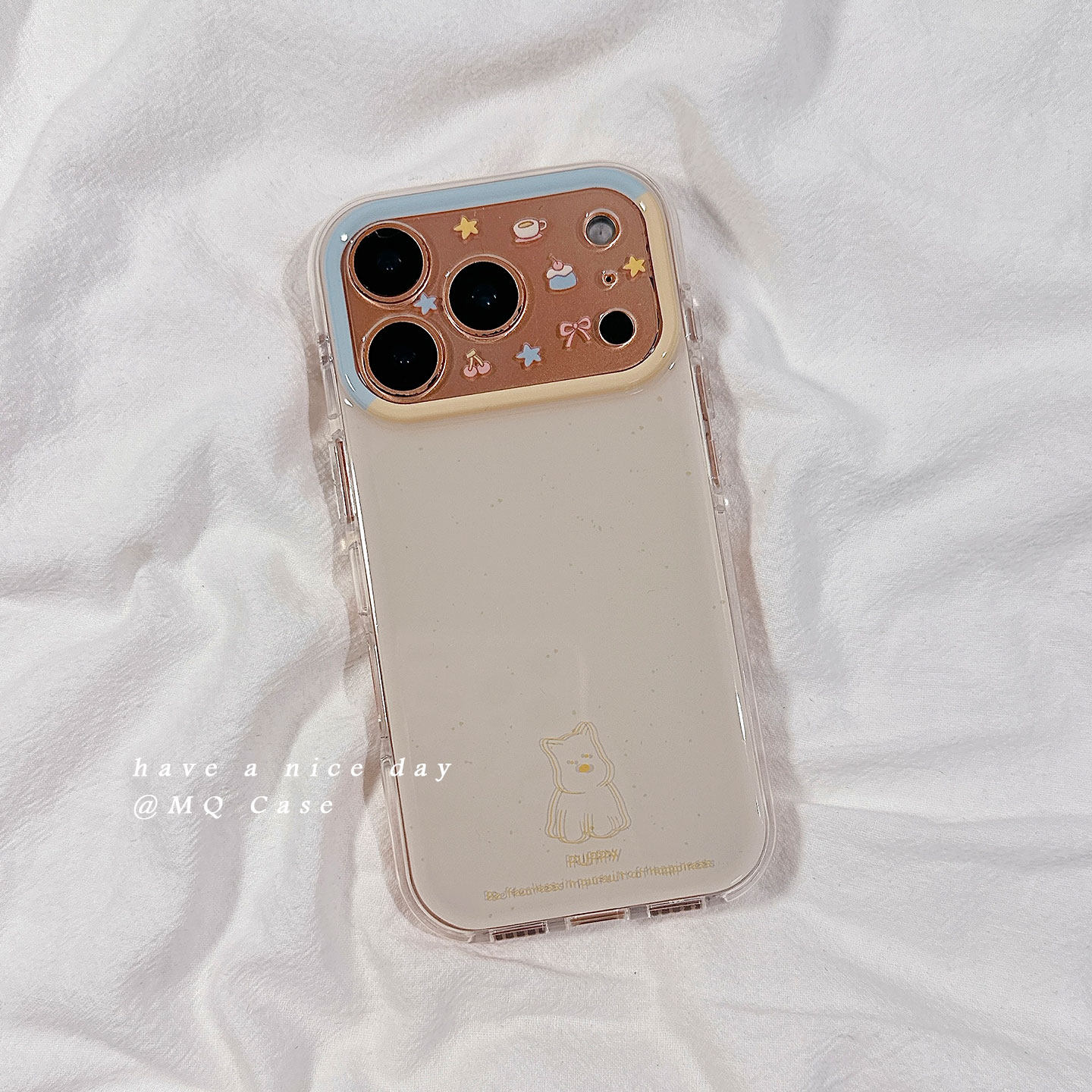 简约奶黄色小狗适用苹果17手机壳iPhone17Promax新款16高级感15保护套硅胶防摔气囊镜头全包创意女款软壳男生