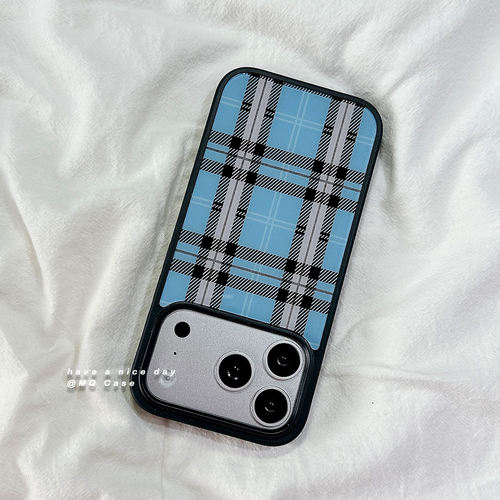 适用于iPhone简约小众格纹手机壳