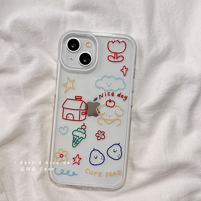 趣味可爱卡通适用苹果16手机壳iPhone15Promax新款13/14高级感16promax保护套硅胶二合一边框透明软壳男女ins