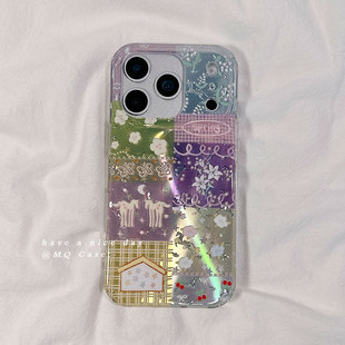 春日花朵新中式小马适用苹果17手机壳iPhone17Promax新款16高级感15保护套13硅胶14防摔全包小清新女款软壳外