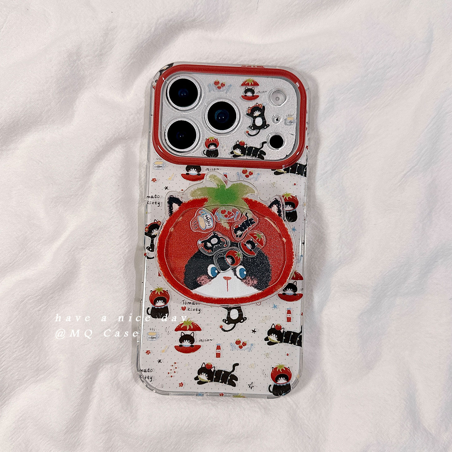 ins日韩风番茄小马适用苹果17手机壳iPhone17Promax新款16高级感15保护套13硅胶14防摔全包带支架女款软壳薄p