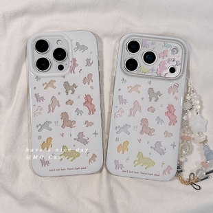新年炫彩小马适用苹果17手机壳iPhone17Promax新款16高级感15保护套13硅胶14防摔全包相机按键女款带链条软壳