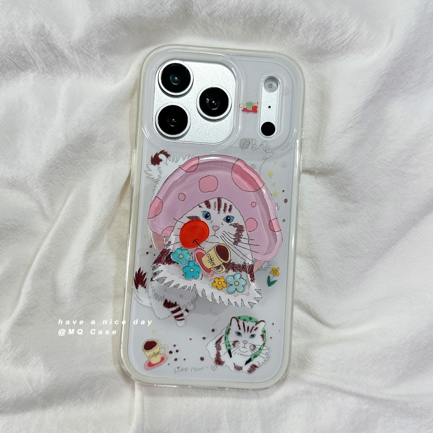 ins韩风趣味猫咪适用苹果17手机壳iPhone17Promax新款16高级感15保护套硅胶二合一防摔全包带磁吸支架女款软p