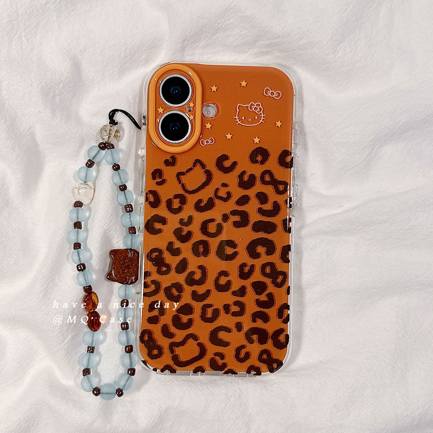 ins日韩豹纹适用苹果17手机壳iPhone17Promax新款16高级感15保护套硅胶防摔全包创意带链条挂绳女款软壳橙色p