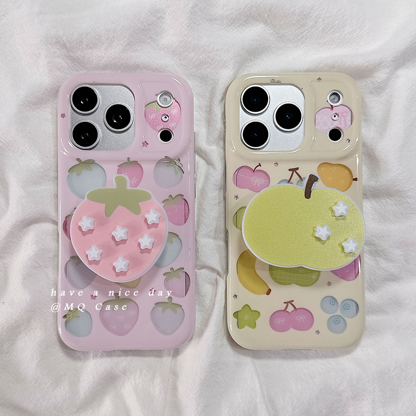 ins多巴胺镂空水果适用苹果17手机壳iPhone17Promax新款16pro高级感15pm磁吸保护套硅胶全包边防摔带支架女软