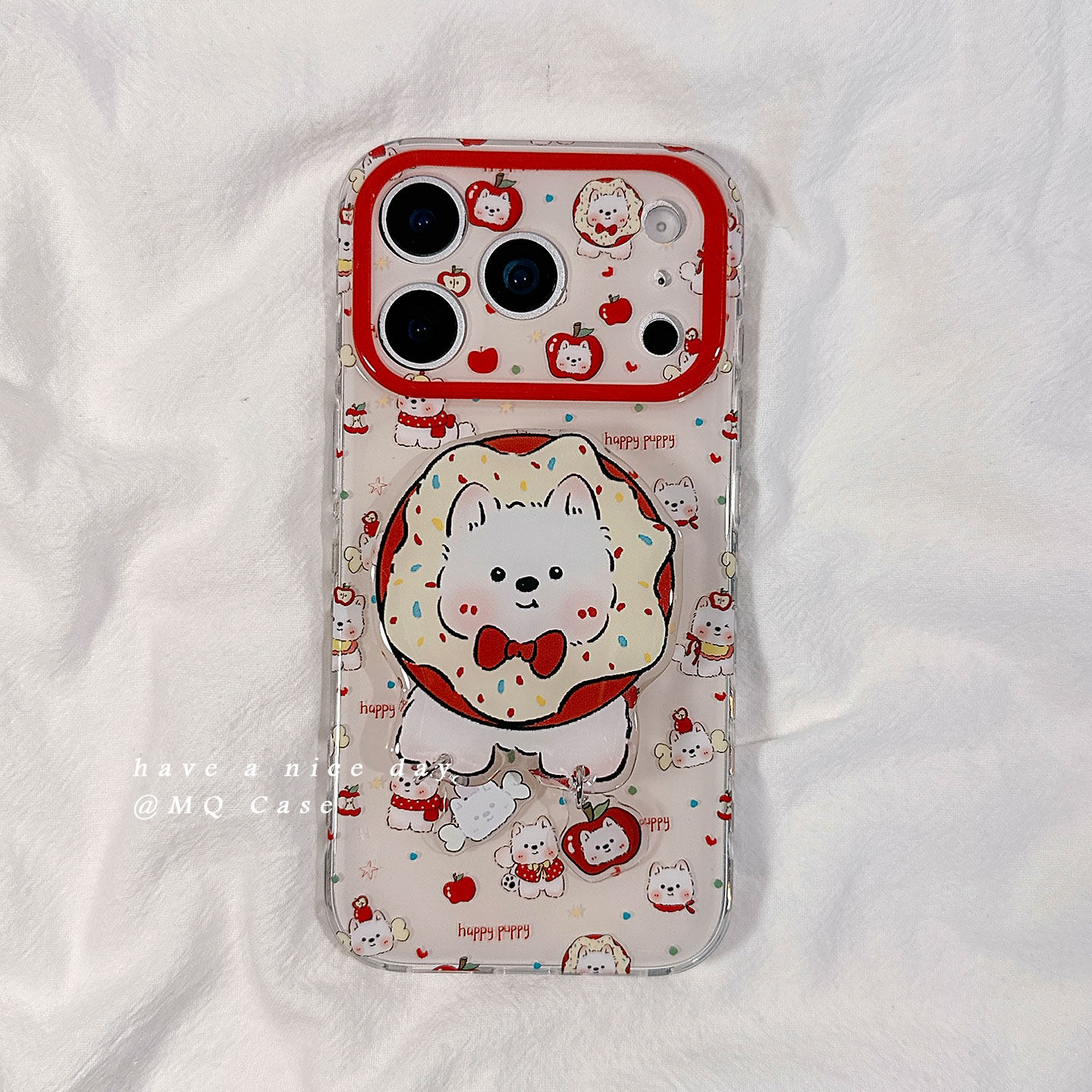 可爱小狗卡通适用苹果17手机壳iPhone17Promax新款16高级感15保护套13硅胶14防摔全包带支架ins日韩女款软壳p