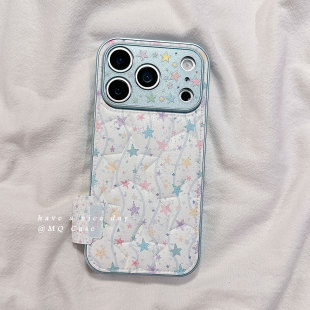 简约多巴胺星星适用苹果17手机壳iPhone17Promax新款16高级感15保护套13硅胶14防摔镜头全包创意女款仿皮软壳