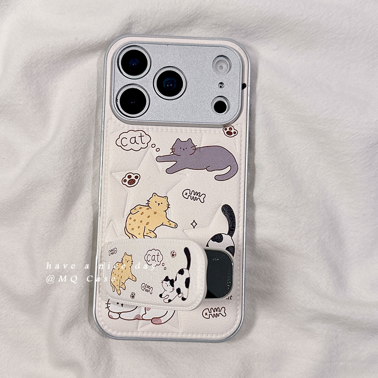 简约韩系小猫咪适用苹果17手机壳iPhone17Promax新款16高级感15保护套13硅胶14防摔全包带支架女款软壳贴皮外