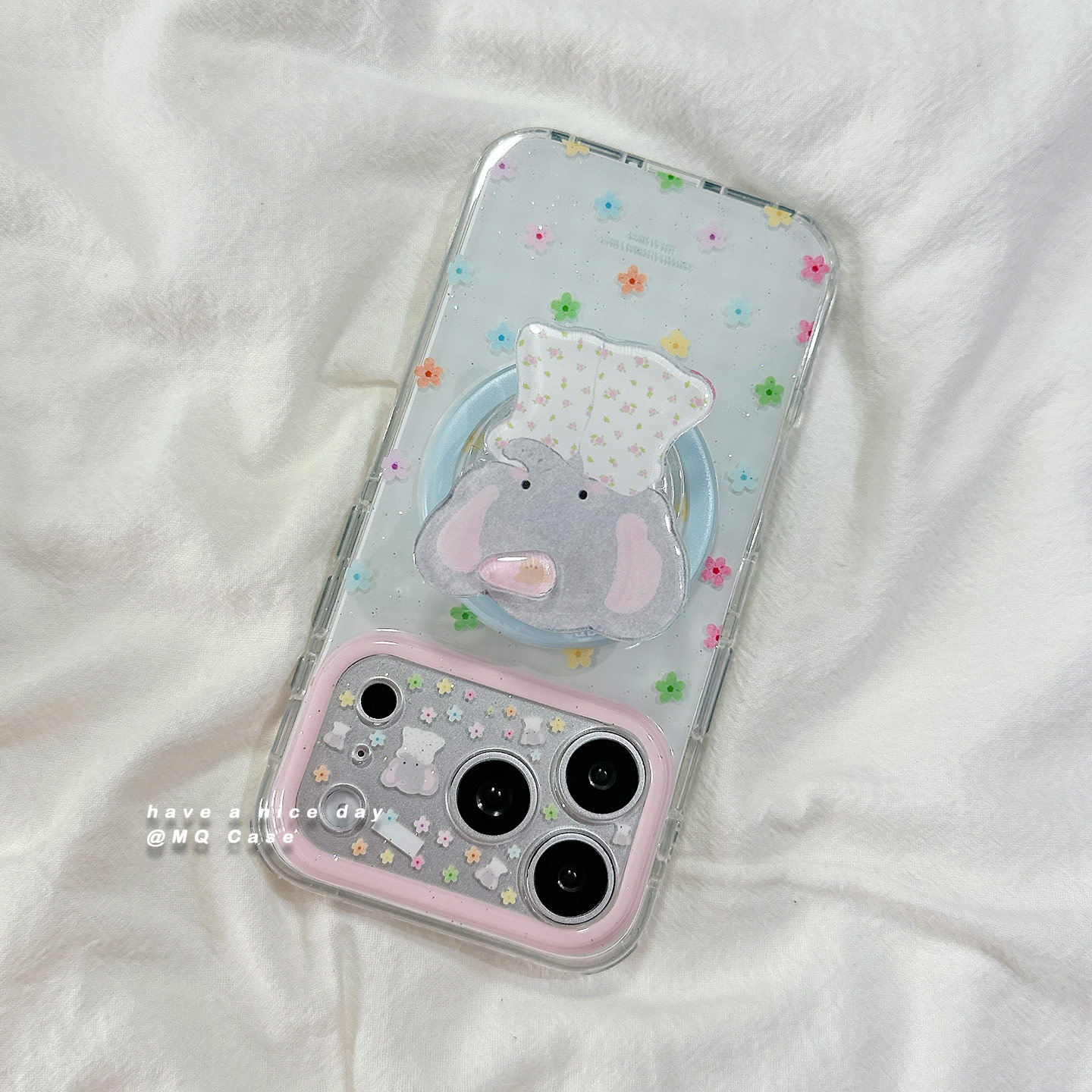 ins韩风花朵适用苹果17手机壳iPhone17Promax新款16高级感15磁吸保护套13硅胶14防摔全包带支架女款软壳闪粉p