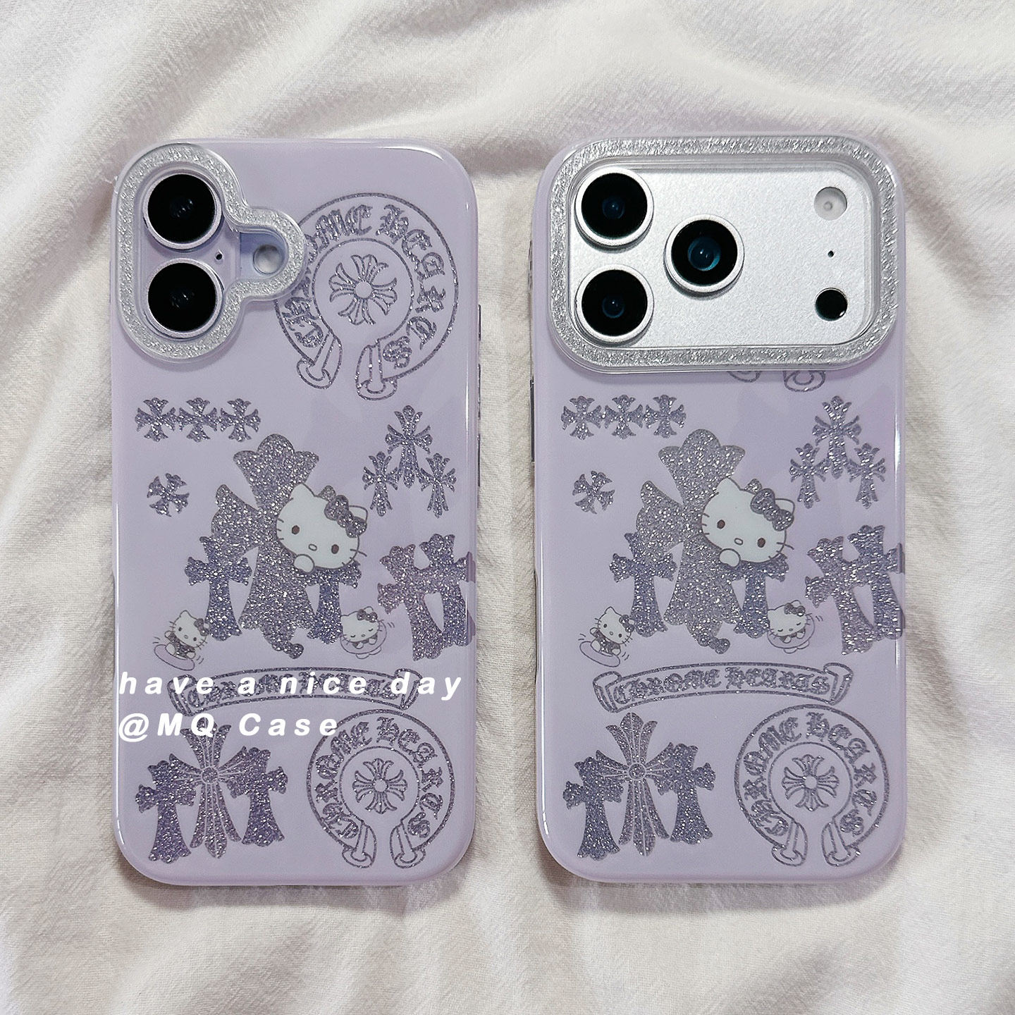 ins潮牌十字架卡通适用苹果17手机壳iPhone17Promax新款16高级感15保护套13硅胶防摔全包创意女款软壳紫色薄p