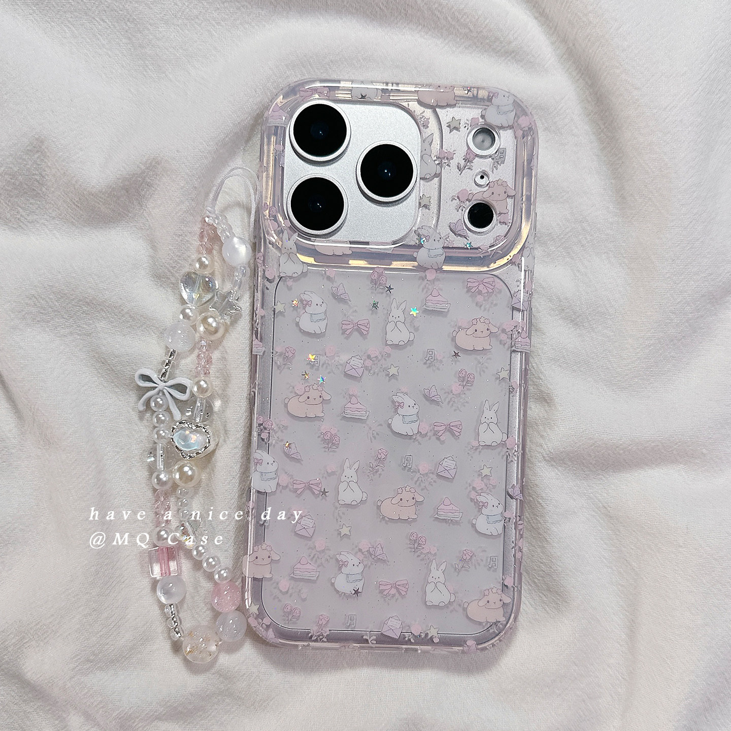 ins少女心碎花小兔子适用苹果16手机壳iPhone15Promax新款13/14高级感17保护套硅胶防摔全包创意带链条软壳女,3C数码配件,手机保护套/壳,淘宝优惠券,粉丝福利购,淘宝优惠卷