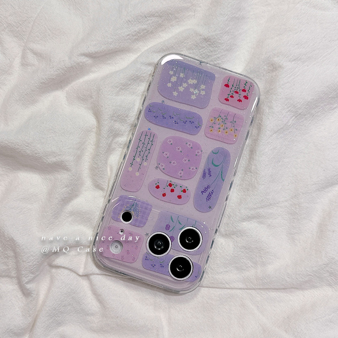 ins少女心紫色小碎花适用苹果17手机壳iPhone17Promax新款16高级感15保护套硅胶14防摔全包双层超好看软壳女p