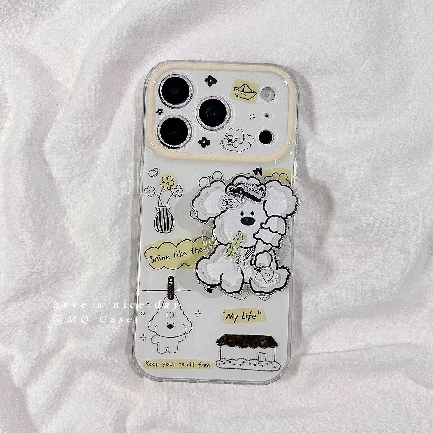 趣味可爱小狗适用苹果17手机壳iPhone17Promax新款16高级感15保护套13硅胶14防摔全包创意带支架女款软壳男生