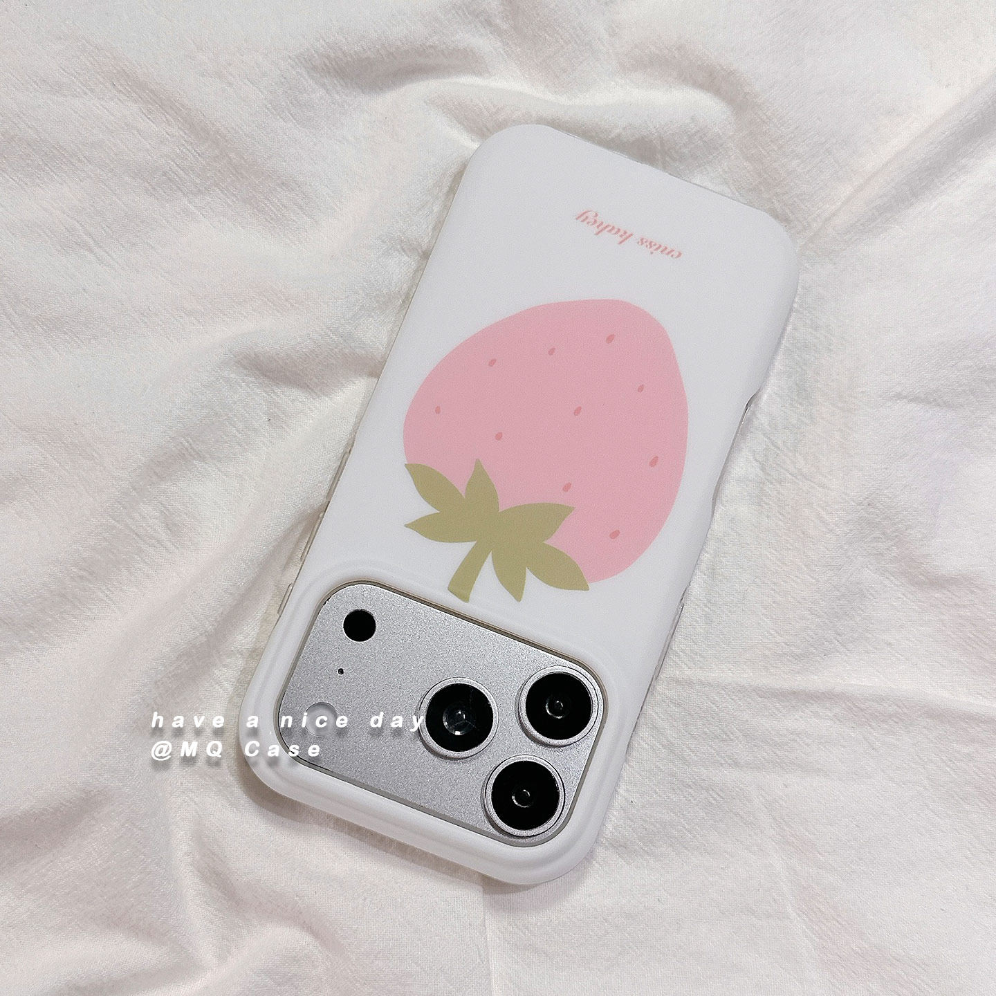 ins少女心粉色草莓适用苹果17手机壳iPhone17Promax新款16高级感15保护套13硅胶14防摔全包独特磨砂女款软壳p