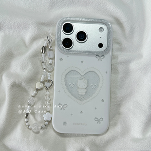 可爱少女心卡通适用苹果17手机壳iPhone17Promax新款16高级感15保护套13硅胶14防摔全包创意带链条挂绳女款软