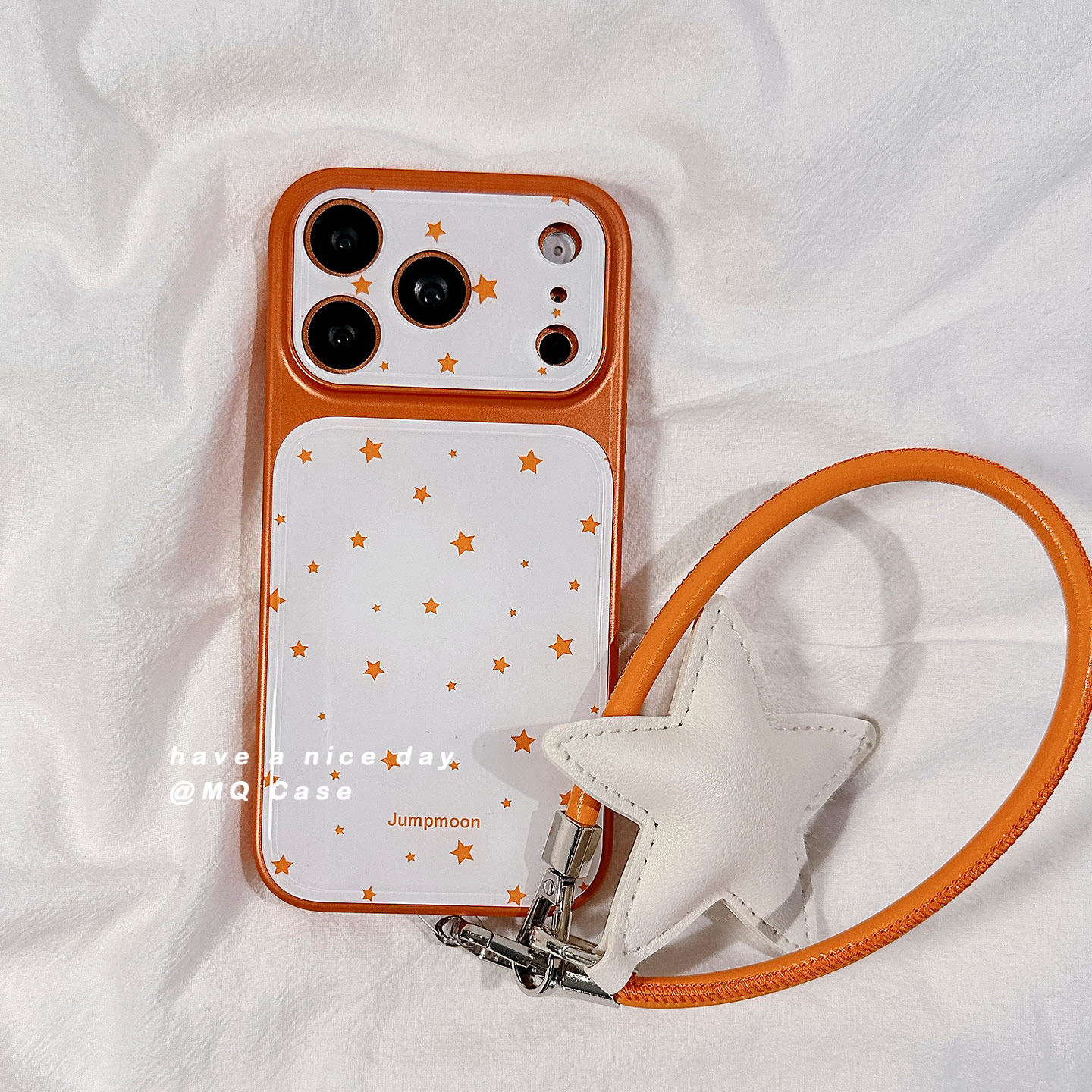 ins简约橙色小星星适用苹果17手机壳iPhone17Promax新款16高级感15保护套硅胶14防摔全包镜头电镀带挂绳女软p