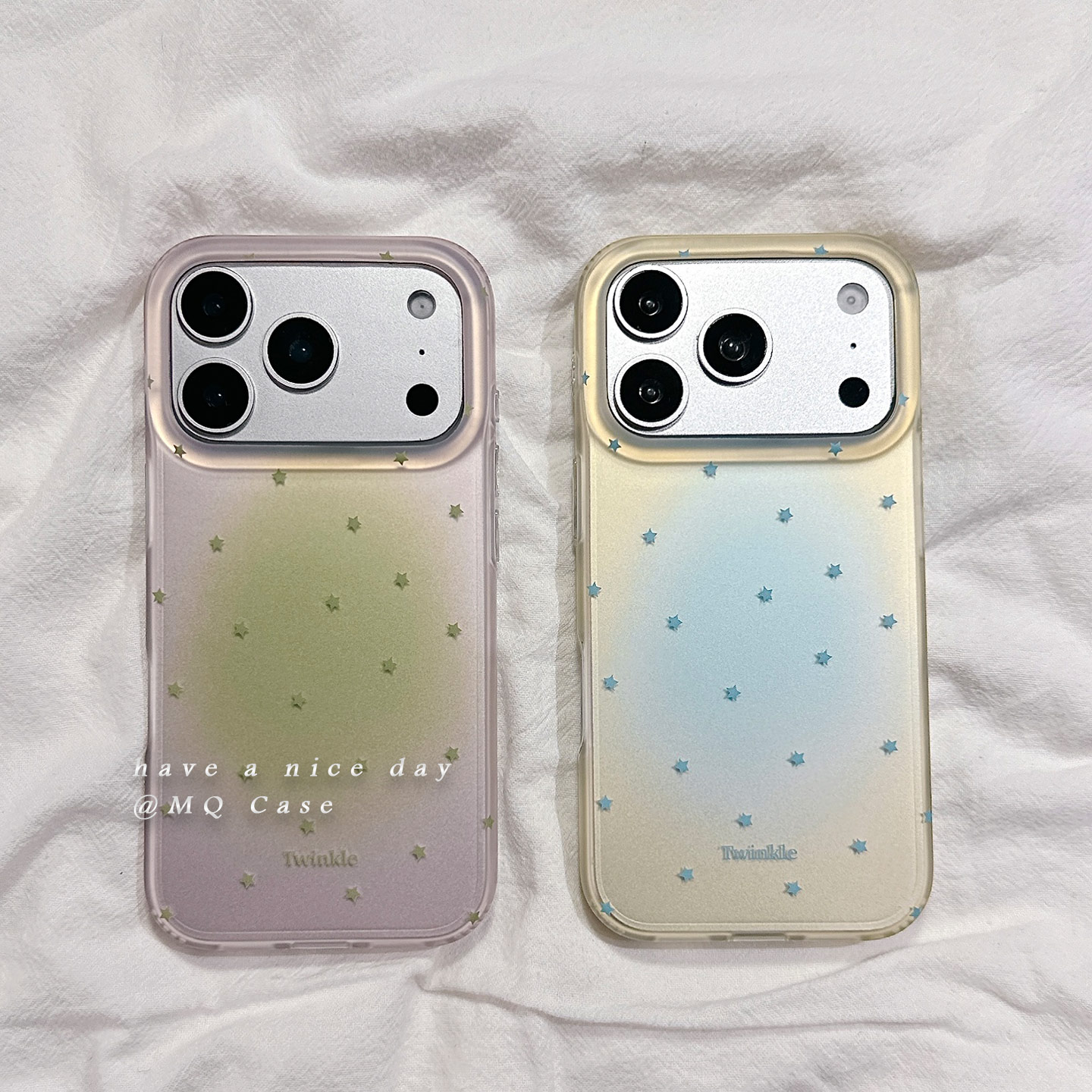 ins简约渐变色小星星适用苹果17手机壳iPhone17Promax新款16高级感15保护套13硅胶14防摔全包磨砂软壳超薄女p