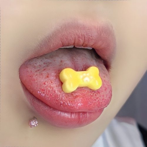 墨刺研究室 树脂舌钉可爱骨头舌头钉钛钢甜辣妹欧美风ins穿刺饰品