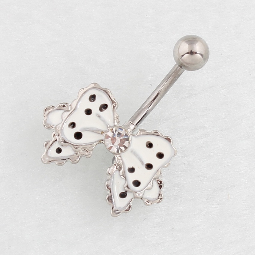 墨刺研究室 蝴蝶结肚脐环肚脐钉医用钛钢滴油滴油脐钉ins穿刺饰品