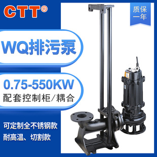 WQ潜水排污泵 潜水污水泵100WQ65 QW工厂排污吸水泵 立式 5.5kw