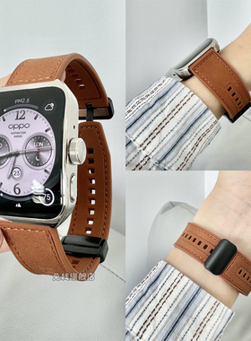 适用oppo智能手表oppowatch4pro表带oppowatch3pro真皮硅胶se磁吸oppowatchX2 mini男女款原装watchx夏天透气