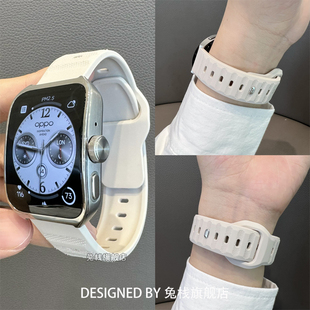 适用oppowatch4pro/X手表表带硅胶oppowatch3pro点纹官方oppowatchX2男女生新款智能运动配件柔软亲肤腕带