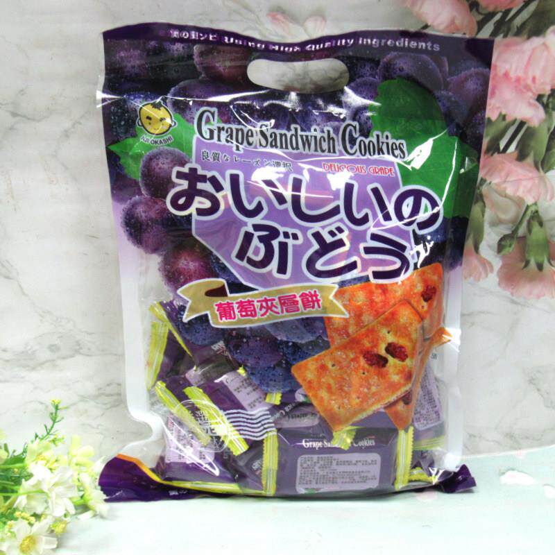 味觉百选葡萄夹层饼干 干00g*3味包提蔓子夹层饼越莓5金KUR富士台