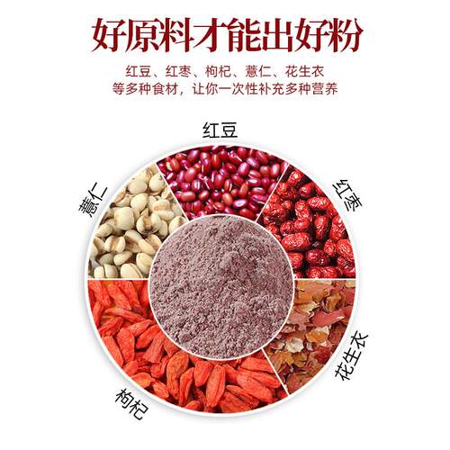 红枣枸杞生粮花生衣罐装速溶冲泡代餐饱粉腹五谷OAO杂花衣粉红枣