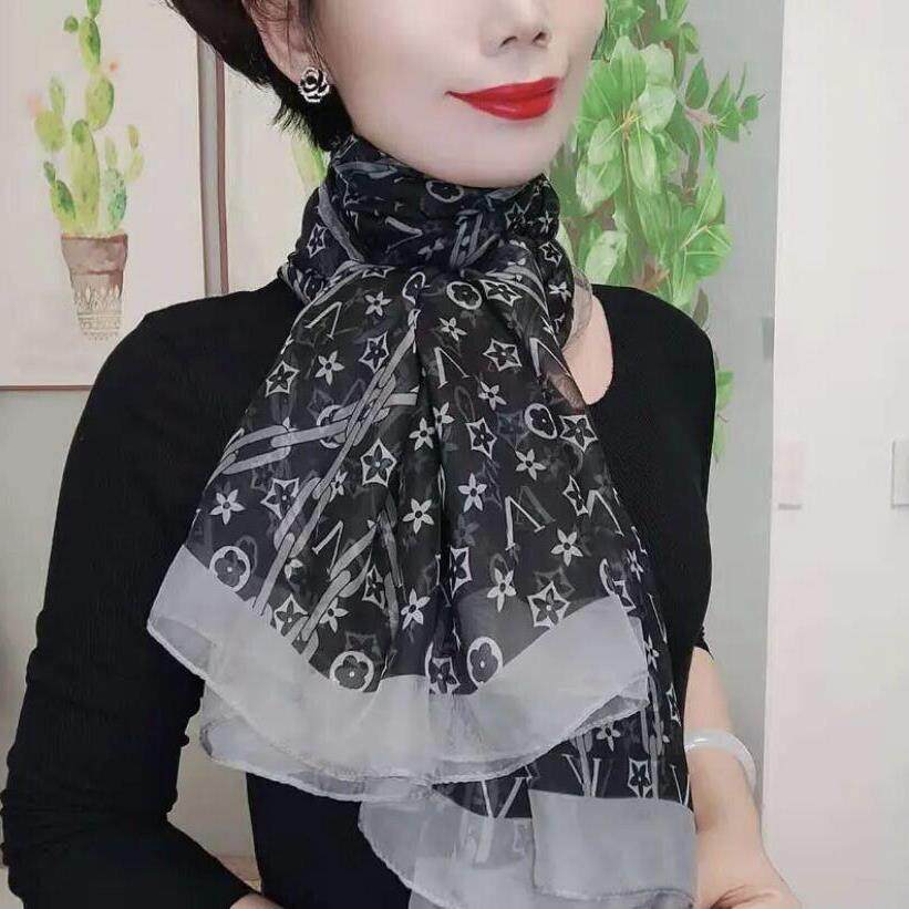 lv5&vv20丝巾女围巾老花绑包纱巾超大薄款围脖防晒披肩时尚轻奢潮