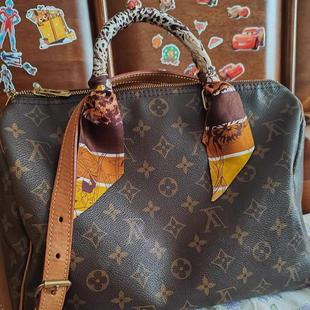 lv5&vv20绑包丝巾手柄缠枕头包长条丝带绑speedy25手提桑蚕丝轻奢