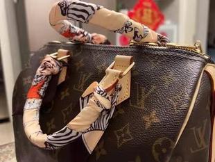 lv5&vv20绑包丝带speedy25手柄丝巾绑手提包缠带飘带系包老花轻奢