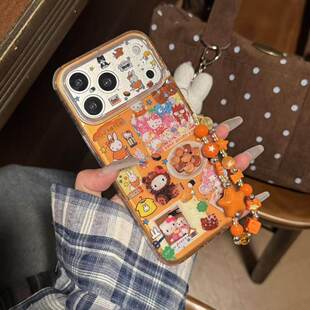 透橙拼贴米菲kt饼干闪粉适用iPhone17promax手机壳15新款17pro网红女款13创意全包防摔16pro超好看17保护套